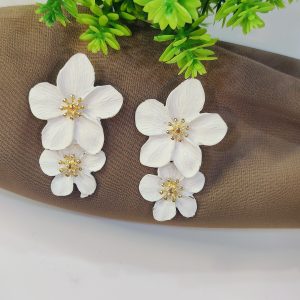 Gorgeous White Flower Statement Earrings