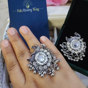 Beautiful Oxidised Silver Designer Finger Rings | Statement, Everyday & Party Jewellery Online